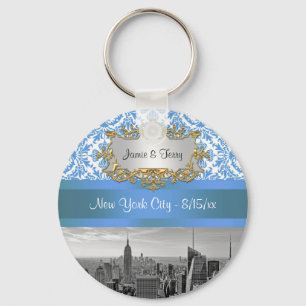 NY City Skyline D4 - individuell anpassbare Einlad Schlüsselanhänger