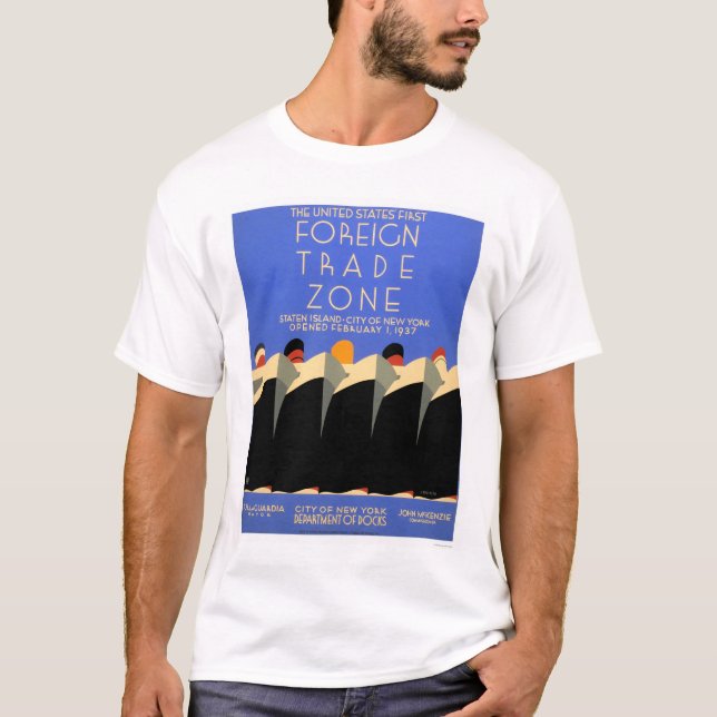 NY fremde Handelszone WPA 1937 T-Shirt (Vorderseite)