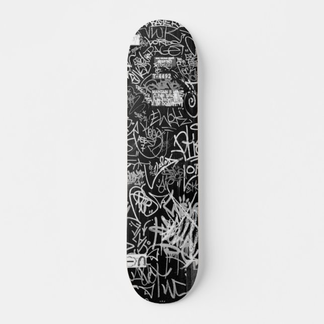 NY GRAFFITI-SKATEBOARD-SCHWARZES U. GRAU SKATEBOARD (Vorne)