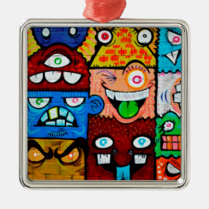 NY Graffiti Street Art - Niedliche Alberne Monster Ornament Aus Metall