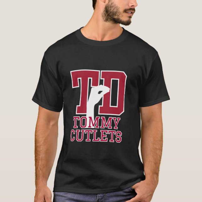 NY Italian Hand Gesture Tommy Cutlets Football Qua T-Shirt (Vorderseite)