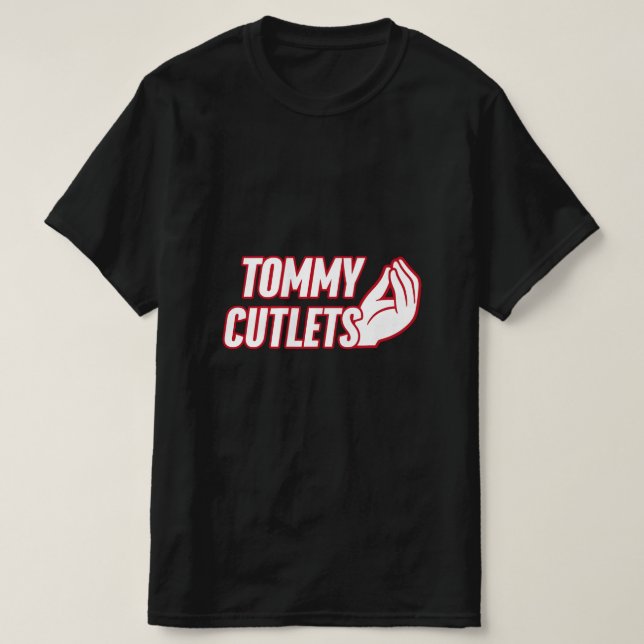 NY Italian Hand Gesture Tommy Cutlets Football Qua T-Shirt (Design vorne)