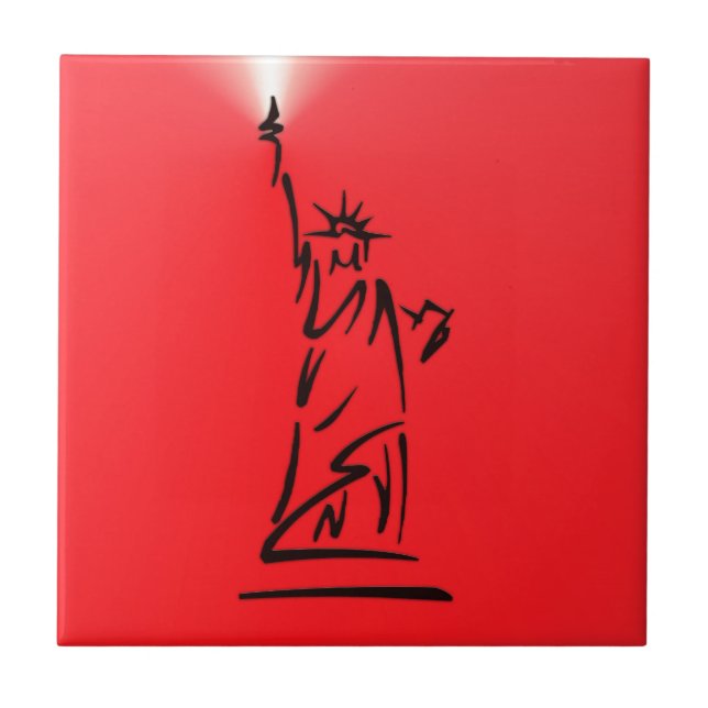 NY Lady Liberty Red Fliese (Vorderseite)