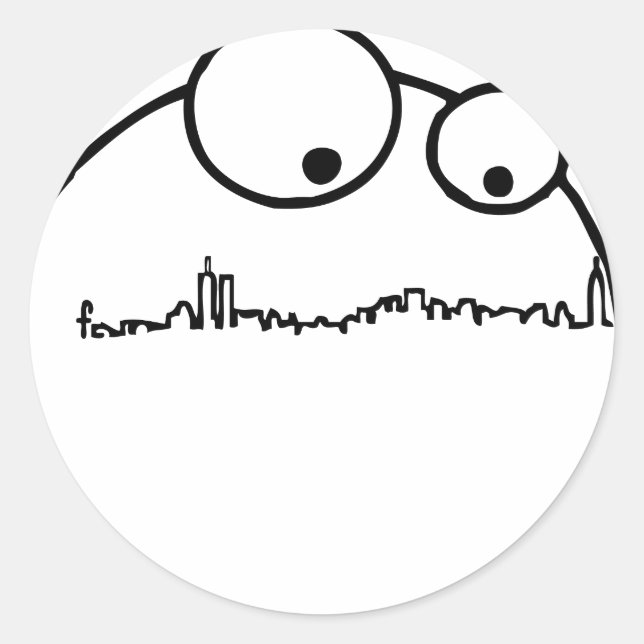NY Monster Runder Aufkleber (Vorderseite)