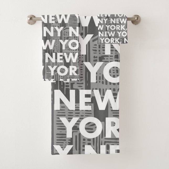 NY NEW YORK Grafikmuster Badhandtuch Set (Insitu)