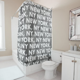 NY NEW YORK Grafikmuster Duschvorhang