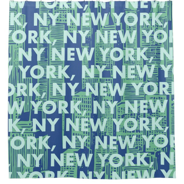 NY NEW YORK Grafikmuster Duschvorhang (Vorderseite)