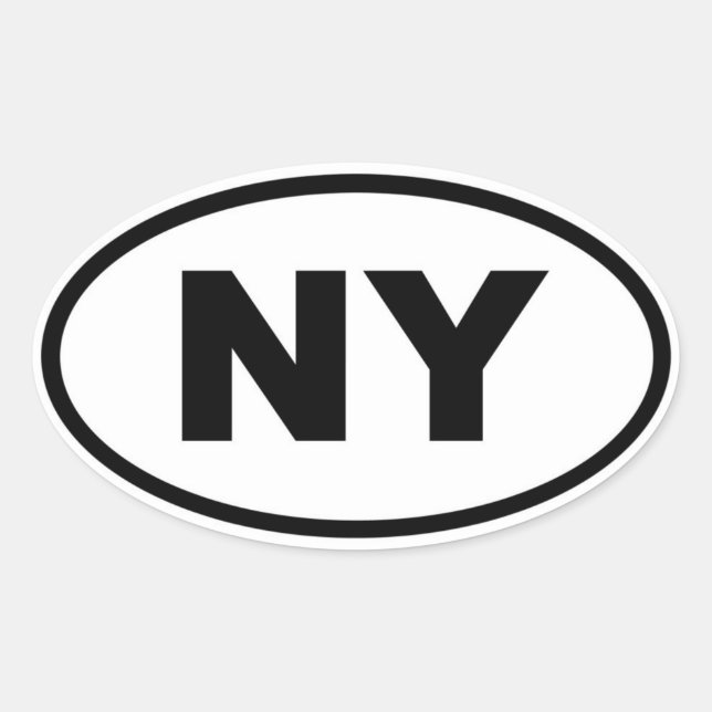NY New York Ovaler Aufkleber (Vorderseite)