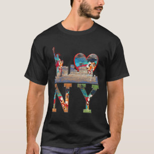 Ny New York störte Herz Graffiti Art City Sky T-Shirt