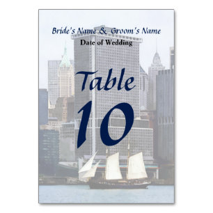 NY - Schooner gegen Manhattan Skyline Tischnummer