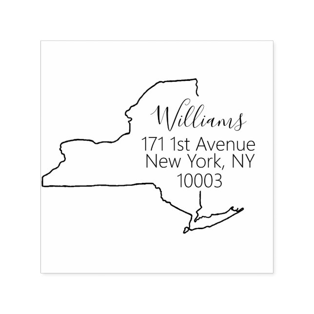 NY | Staat der New Yorker Rücksendeadresse Briefma Permastempel (Design)