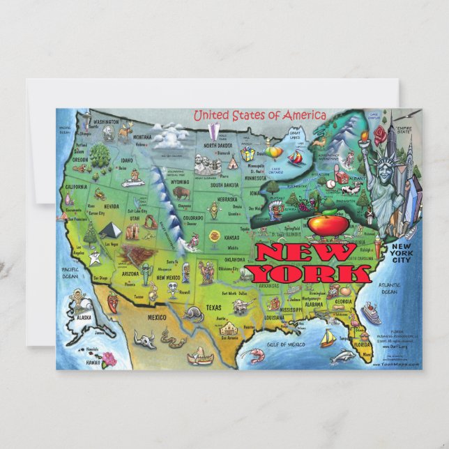 NY USA Map Card (Vorderseite)