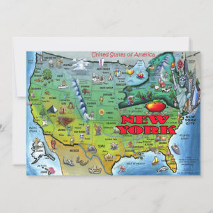 NY USA Map Card