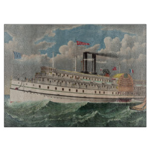 NY Voyage Grand Paddlewheel Dampfboot Pilgrim Schneidebrett