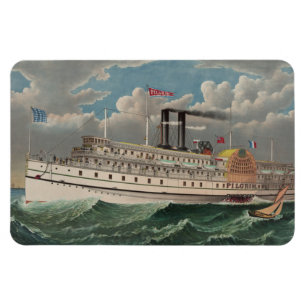 NY Voyage Grand Paddlewheel Dampfer The Pilgrim Magnet