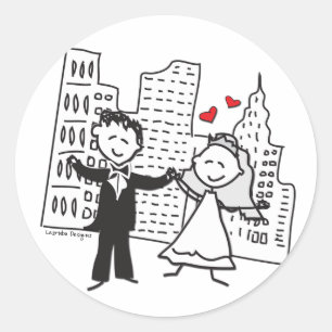 NY Wedding Runder Aufkleber