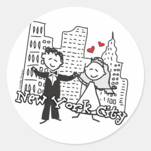 NY Wedding Runder Aufkleber