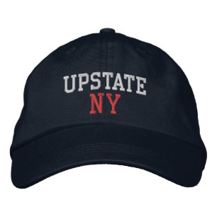 NY White und Red auf Navy Blue Bestickte Baseballkappe