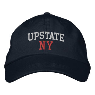 NY White und Red auf Navy Blue Bestickte Baseballkappe