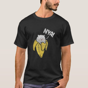 Nya Katze Banane Lustige Katze Haustier Kawaii Vin T-Shirt