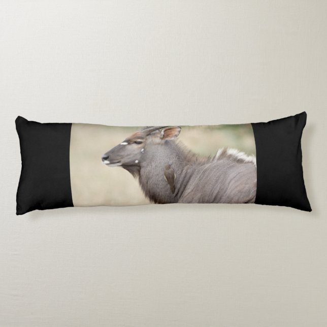 Nyala mit Oxpecker Seitenschläferkissen (Rückseite)