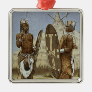 Nyam-nyam Krieger von der Geschichte der Silbernes Ornament