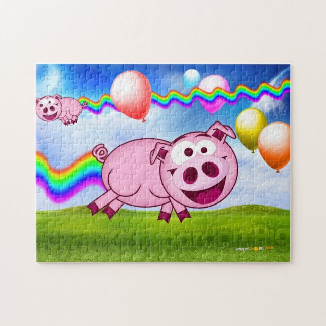 Nyan Katzenentschuldigung Schweinpuzzlespiel (Horizontal)