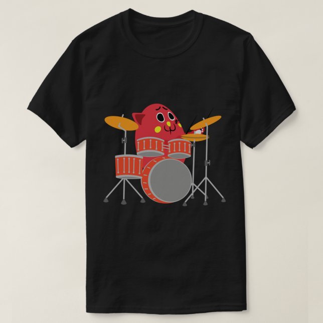 Nyango Star Drumset Nyango Liebhaber T-Shirt (Design vorne)