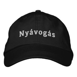 Nyávogás White Logo Bestickte Baseballkappe