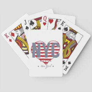 NYC American Flag Heart Spielkarten