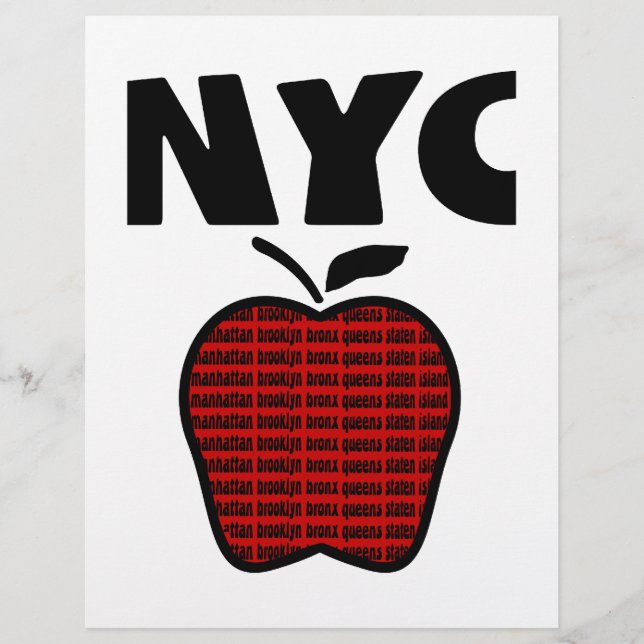NYC - Big Apple mit allen 5 Boroughs (Vorderseite)