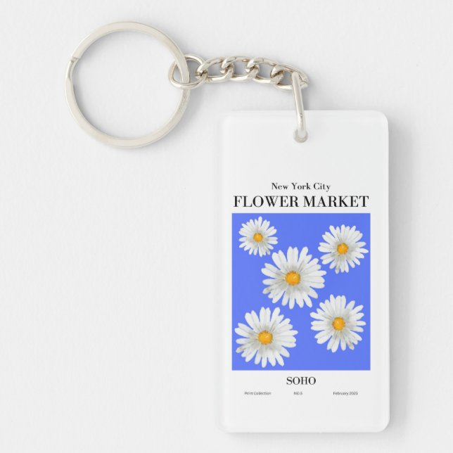 NYC Blume Market SOHO Daisy Schlüsselanhänger (Vorderseite)