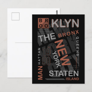 NYC Boroughs Legacy Postkarte
