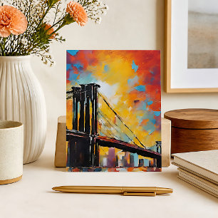 NYC Brooklyn Bridge Sonnenuntergang Stadtbild Postkarte