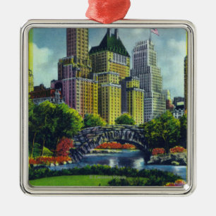 NYC Central Park-Ansicht 5. Allee-Hotels Ornament Aus Metall