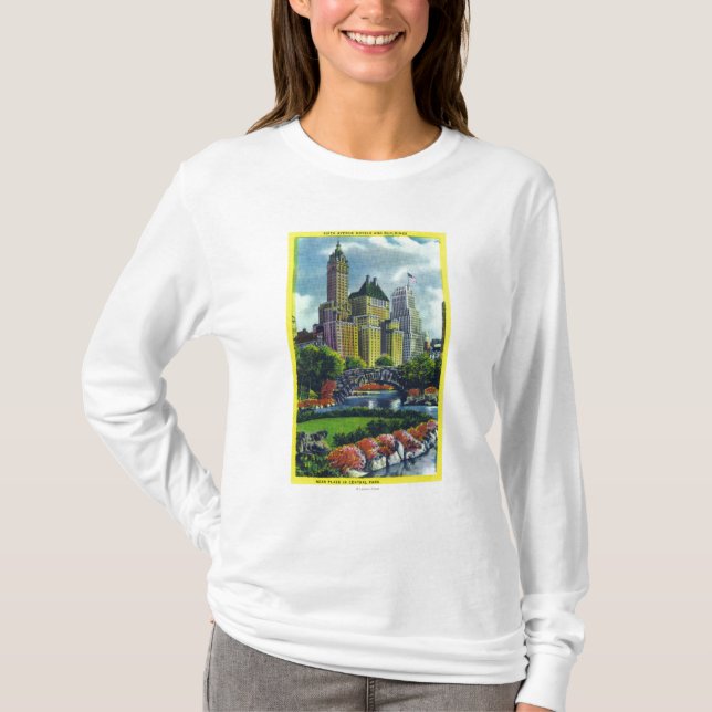 NYC Central Park-Ansicht 5. Allee-Hotels T-Shirt (Vorderseite)