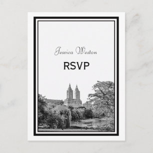 NYC Central Park See San Remo geätzt RSVP 1 Einladungspostkarte