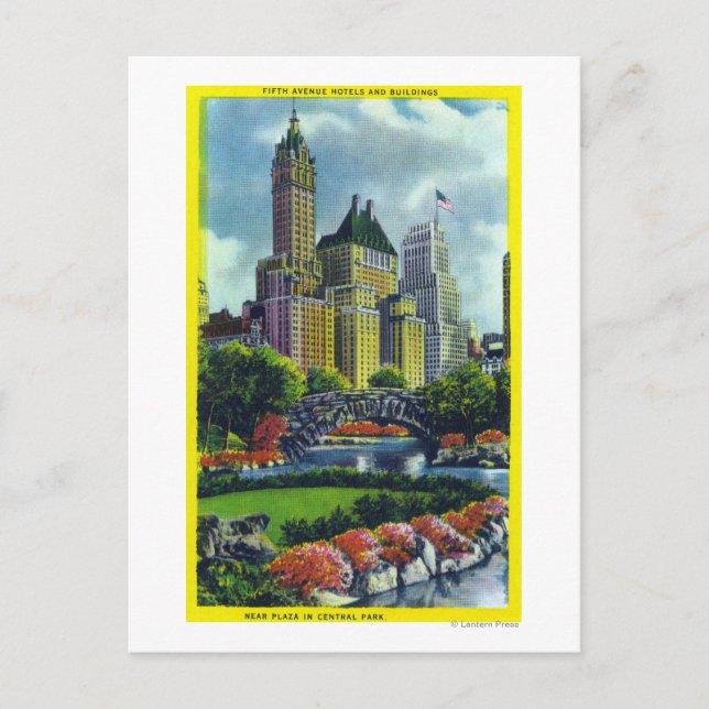 NYC Central Park View 5. Ave Hotels Postkarte (Vorderseite)