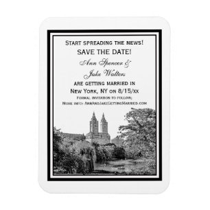 NYC Centrl Pk Lake San Remo Etchd Save the Date Magnet
