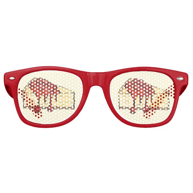 NYC Cherry Cheesecake Slice Dessert Backfood Partybrille (Vorderseite)