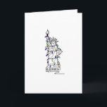 NYC Christmas Hanukkah Holiday Lights New York Feiertagskarte<br><div class="desc">Die Karten zeigen eine originelle Marker-Abbildung einer New Yorker Sehenswürdigkeit, der Freiheitsstatue, die für die Feriensaison "gekleidet" ist. Ideal für Weihnachten oder Hanukkah! Diese Chanukah Illustration ist auch auf anderen Produkten verfügbar. Sehen Sie nicht, wonach Sie suchen? Brauchen Sie Hilfe bei der Anpassung? Kontaktieren Sie Rebecca, um etwas für Sie...</div>