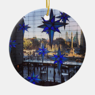 NYC Columbus Circle Weihnachtsfeiertag New York NY Keramikornament