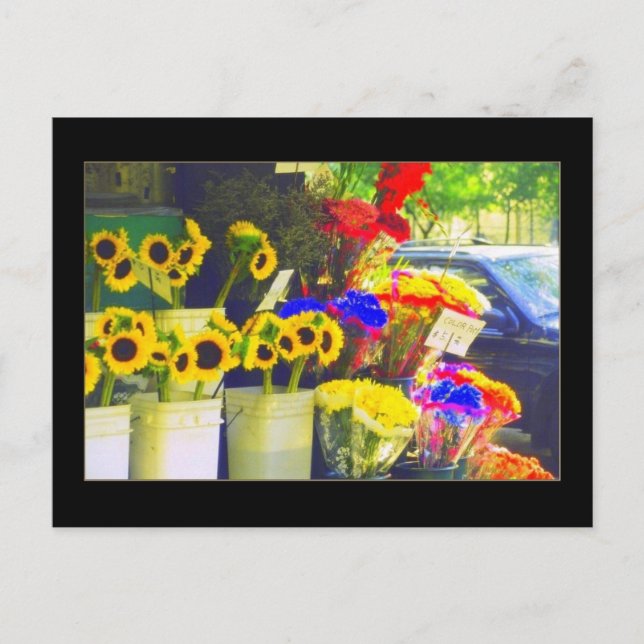 'NYC Corner Blume Stand' Postkarte (Vorderseite)