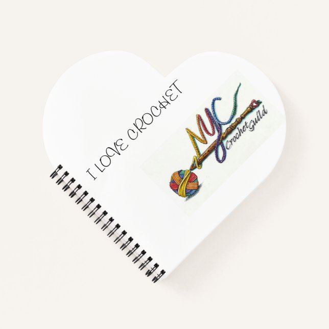 NYC Crochet Guild Heart Notebook Notizbuch (Vorderseite)