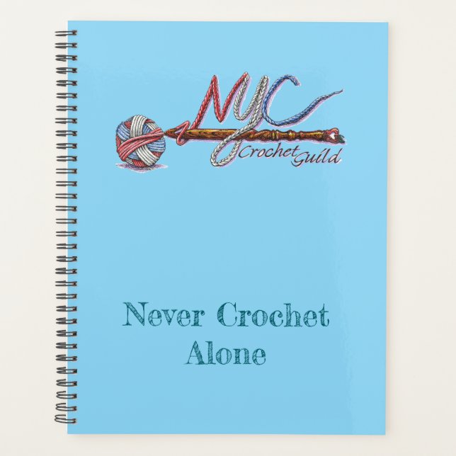 NYC Crochet Guilde Bleu Planner (Devant)