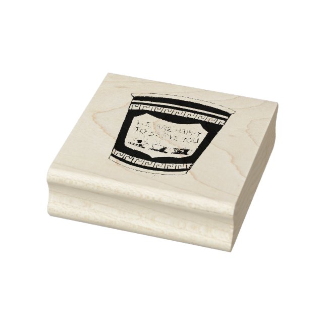 NYC Deli freut sich, Ihnen griechische Kaffee-Cup- Gummistempel (Stempel)