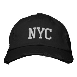 NYC DISTRESSED CHINO TWILCAP - SCHWARZ BESTICKTE BASEBALLKAPPE