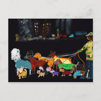 Nyc Dogwalker Feiertagspostkarte