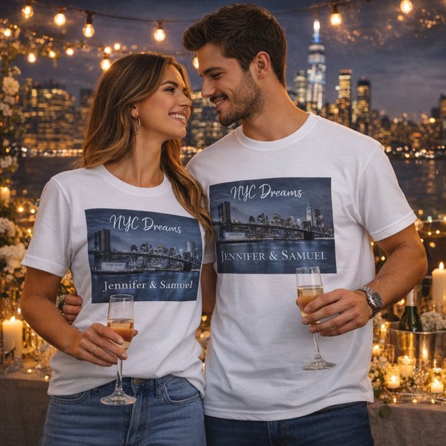 NYC Dreams Couples Romantic  T-Shirt (Von Creator hochgeladen)