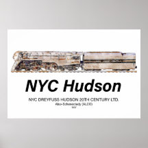 NYC Dreyfuss Hudson-Dampflokomotive. Profil